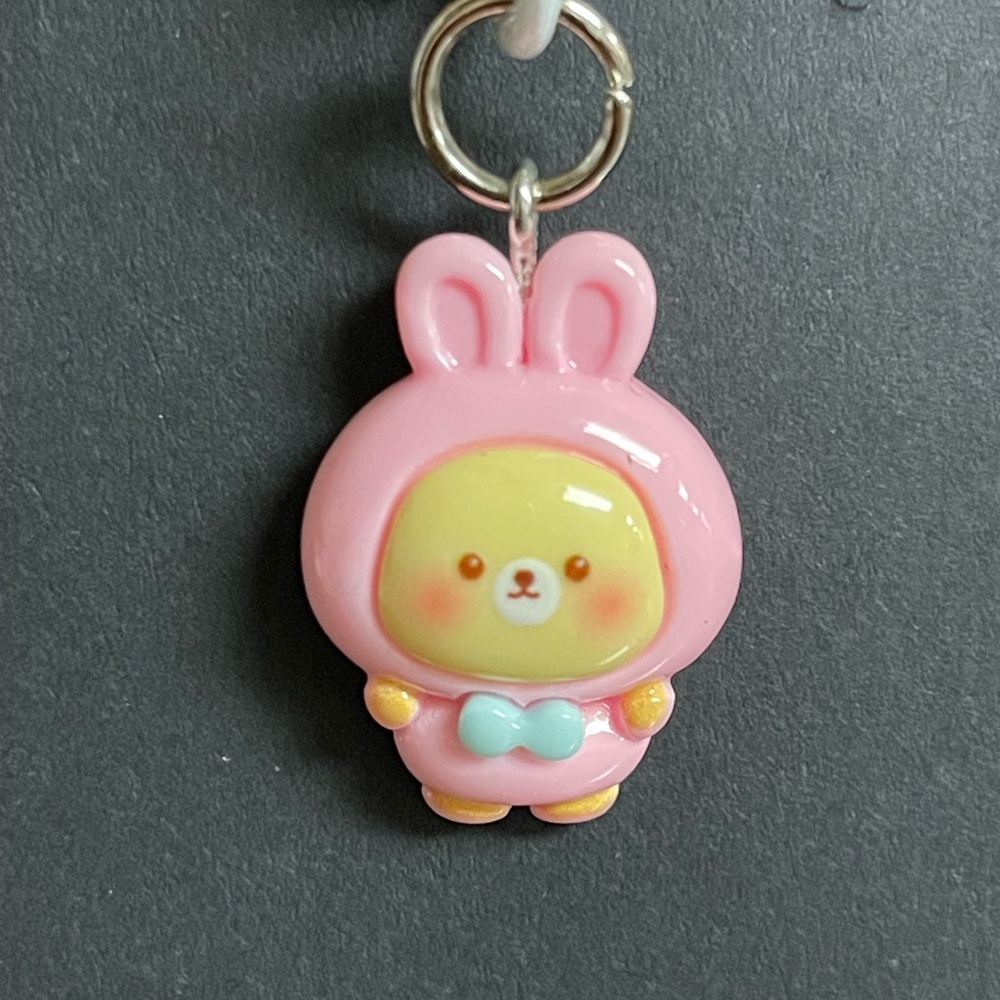 Cute Bunny phone charm with vinyl phone lanyard